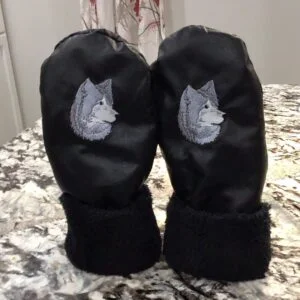 Mitaines en cuir avec broderie personnalisée