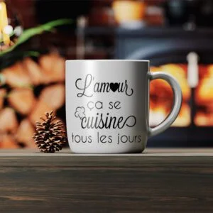 Tasse "l'amour ca se cuisine tous les jours"