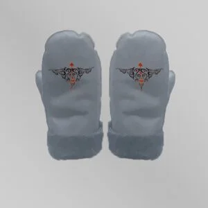 Mitaines en cuir avec broderie