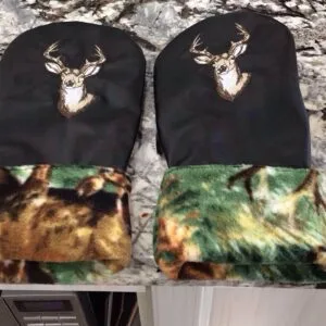 Mitaines en cuir avec broderie - Chevreuil
